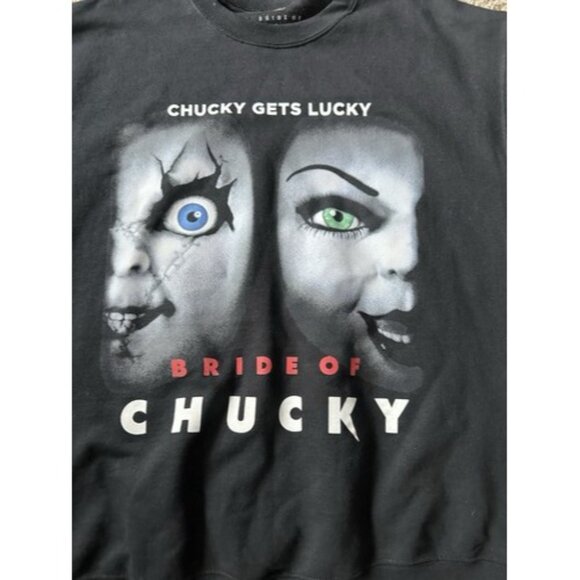 Bride of Chucky Mens Pull Over Sweater Crew Neck Graphic Thiller Size Large - Picture 6 of 11